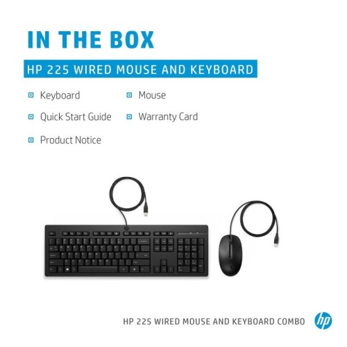 HP Wired Mouse and Keyboard Combo 225