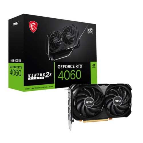 MSI NVIDIA GeForce RTX 4060 8GB VENTUS 2X BLACK OC Graphics Card